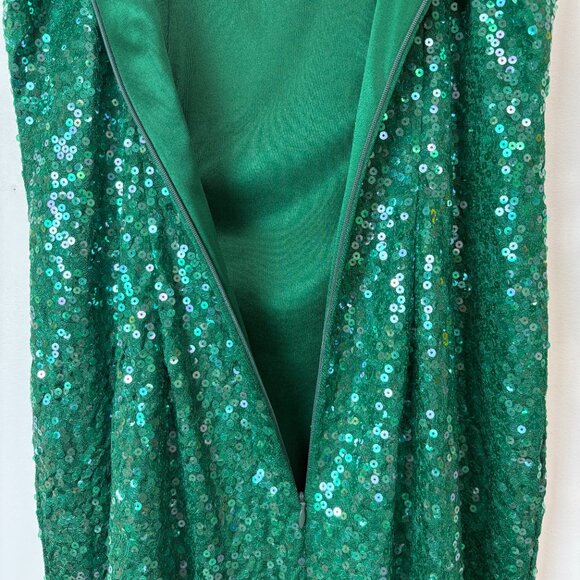 Emerald Green Sleeveless Sequin Dress W/Matching Jacket - Picture 12 of 15